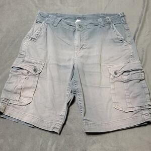 Roebuck& co. Cargo Shorts Mens Size 36 Blue Naturally‎ Worn Sun Washed Vtg Pants